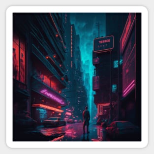 Alone in dark alley Sticker